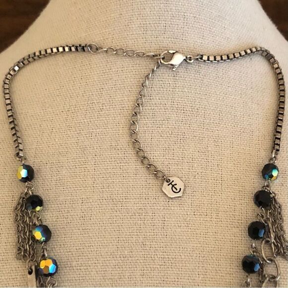 Touchstone Crystal | Fringe Collar - Black Necklace | 18” Adjustable - Picture 4 of 4